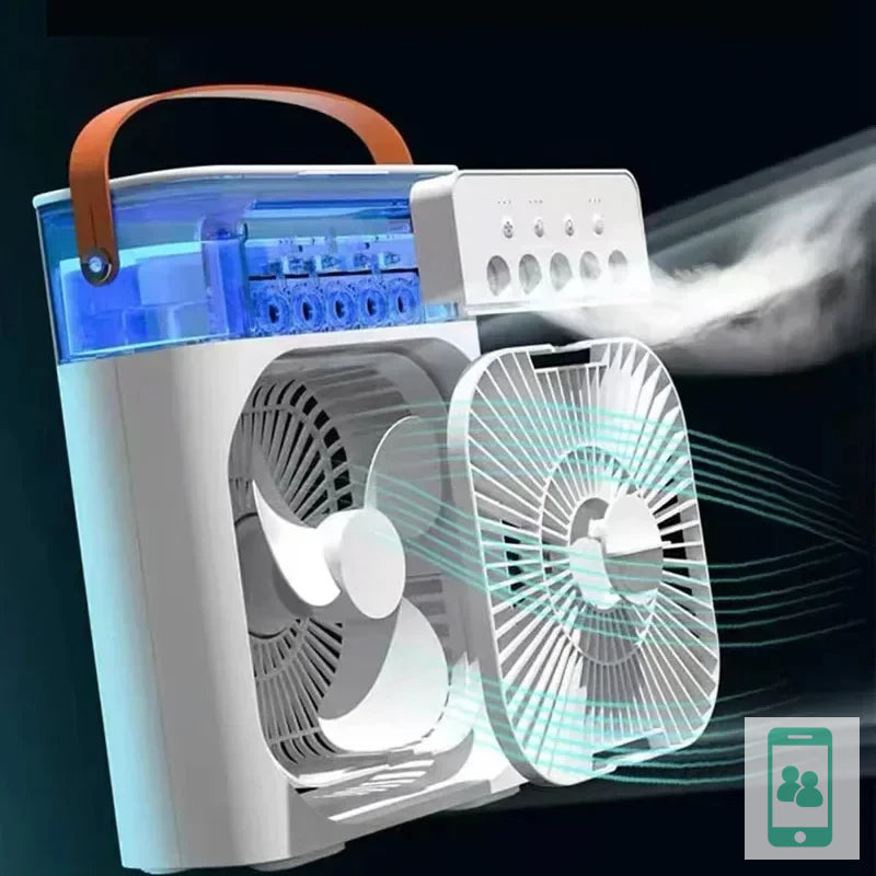 FrostyAir Mini – Ventilador y Humidificador Portátil 2 en 1